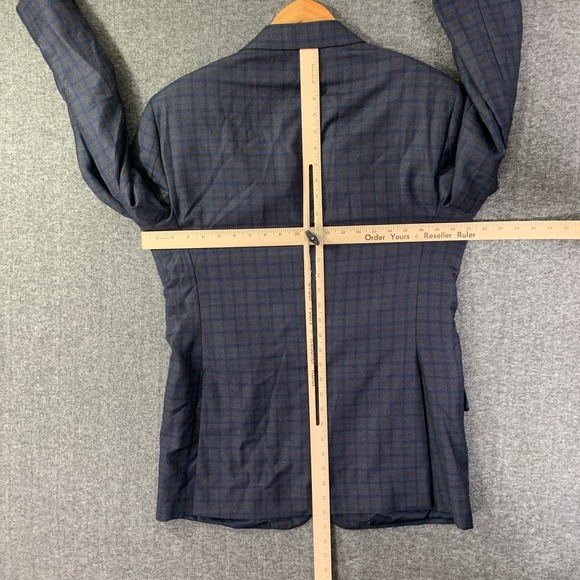 Jos A Bank Cashmere Blazer Jacket Men 42L E Thomas Wool Tailored Windowpane - Picture 11 of 16